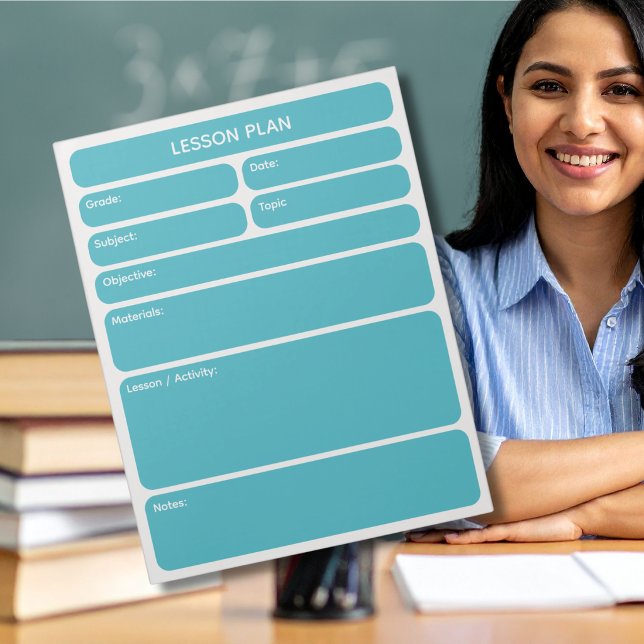 Notas Bloco de Planejamento de Aulas Verde Azul (Criador carregado)