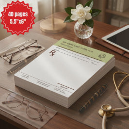 Notas Bloco de Prescrição Médica Personalizável RX 14 x