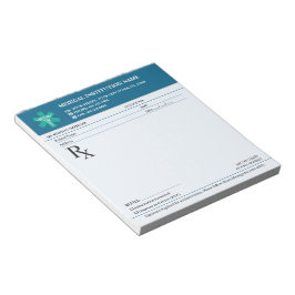 Notas Bloco de Prescrição Médica RX – Azul Navy Editável
