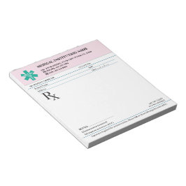 Notas Bloco de Prescrição Médica RX – Rosa de Segurança