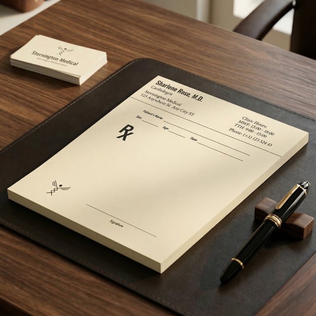 Notas Bloco de Prescrição Personalizado – RX Médico Edit (Custom Prescription Notepad – Editable Doctor RX Pad!)