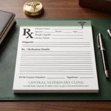 Bloco de Prescrição Veterinária Personalizado RX D