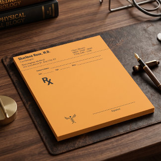 Notas Bloco de Receita Médica Editável Colorido para Méd