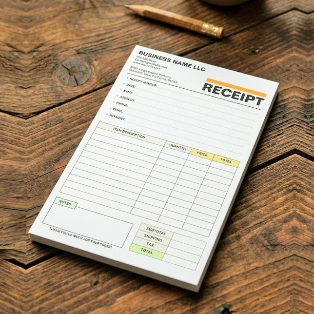 Notas Bloco de Recibo de Nota Fiscal de Venda | Formulár (payment receipt template)