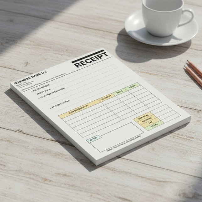 Notas Bloco de Recibo de Nota Fiscal de Venda (Pad de Pa (receipt payment invoice)