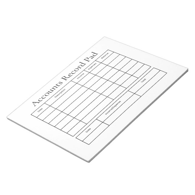 Notas Bloco de Registro de Contas Razão (Inclinado)