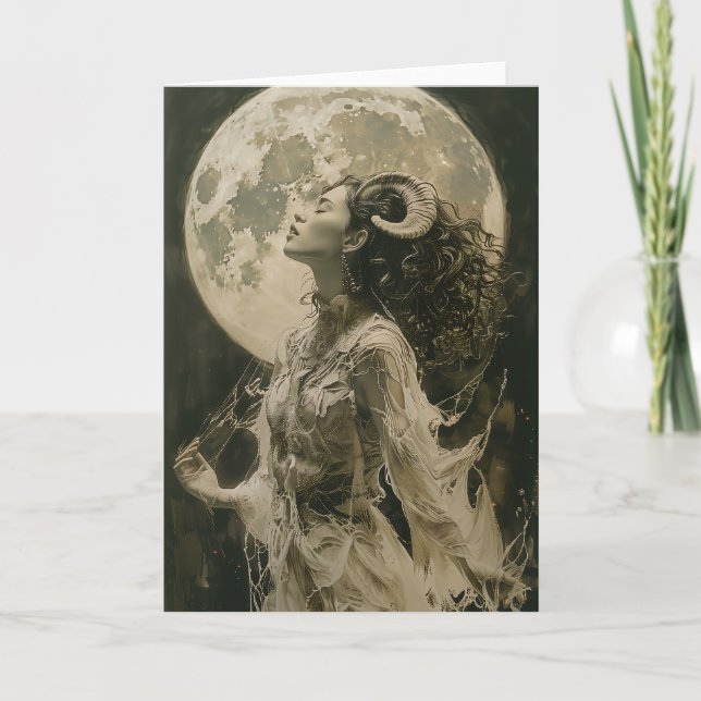 Notas Capricorn Tarot Astrology, Zodiac, Cartão de Anive (Frente)