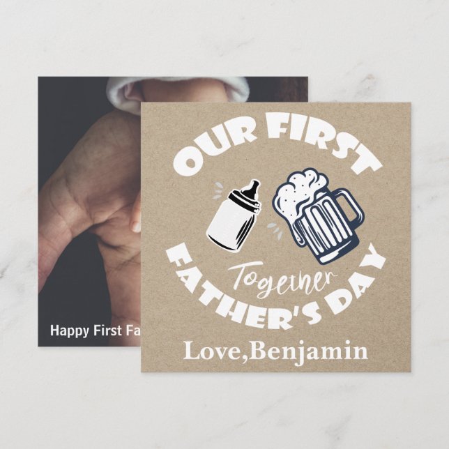 Notas Cartão com fotos do primeiro Dia de os pais da Tip (Frente/Verso)