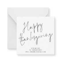 Cartão de Ação de Graças Feliz de Script Elegante 