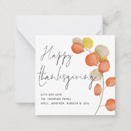 Notas Cartão de Ação de Graças Feliz do MINI Autumn Leav