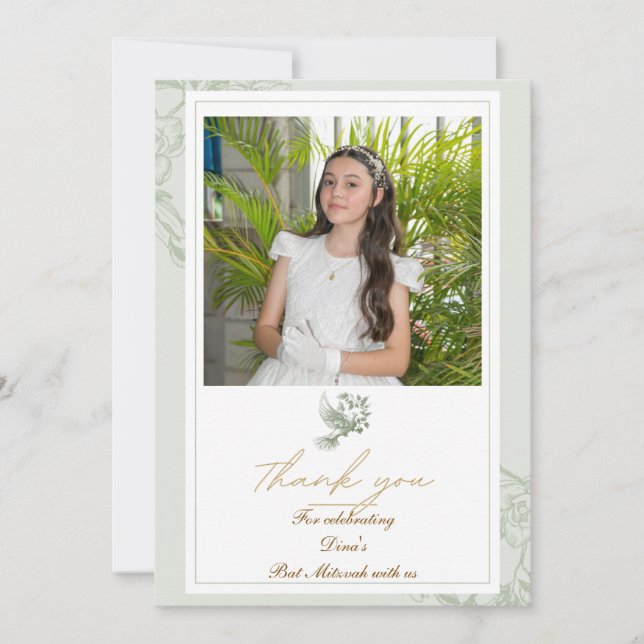 Notas cartão de agradecimento Bat Mitzvah (Frente)