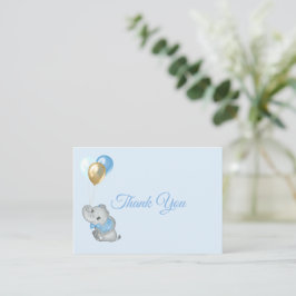 Notas Cartão de Agradecimento Blue Elephant Baby Shower