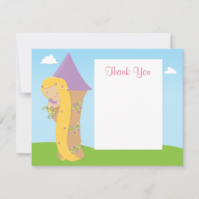 Notas Cartão de Agradecimento de Aniversário da Rapunzel (Frente)