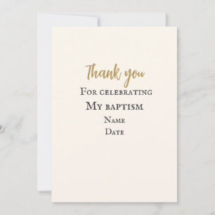 Notas Cartão de Agradecimento de Batismo Personalizado E
