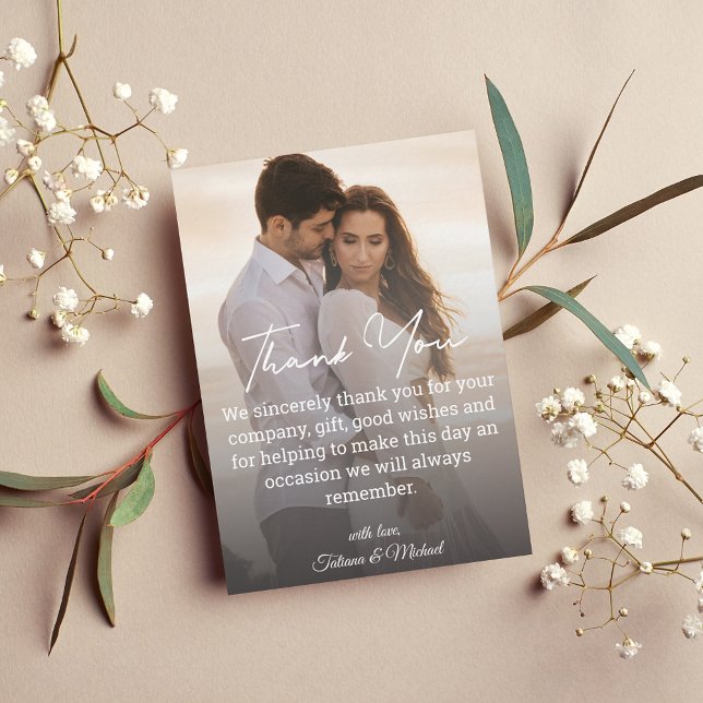 Notas Cartão de Agradecimento de Casamento com Foto Desb (Criador carregado)