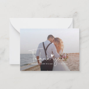 Notas Cartão de Agradecimento de Casamento com Foto e Le