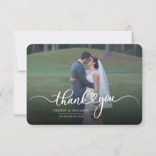 Notas Cartão de Agradecimento de Casamento com Foto e Le