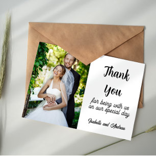Notas Cartão de Agradecimento de Casamento com Foto e Ti