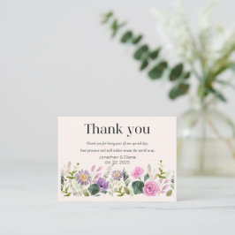 Notas Cartão de agradecimento de casamento floral