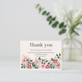 Notas Cartão de agradecimento de casamento floral