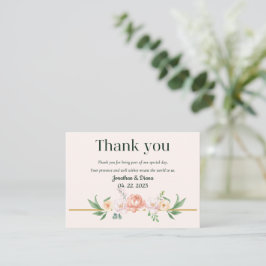 Notas Cartão de agradecimento de casamento floral