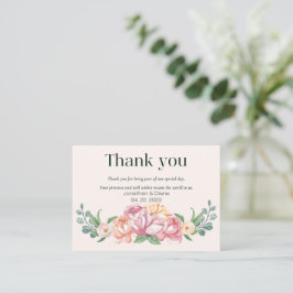Notas Cartão de agradecimento de casamento floral