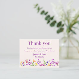 Notas Cartão de agradecimento de casamento floral