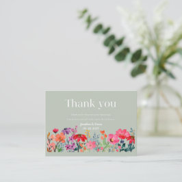Notas Cartão de agradecimento de casamento floral