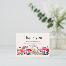 Notas Cartão de agradecimento de casamento floral