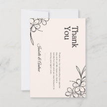 Cartão de Agradecimento de Casamento Floral Boho