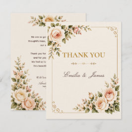 Notas Cartão de Agradecimento de Casamento Jardim de Ros