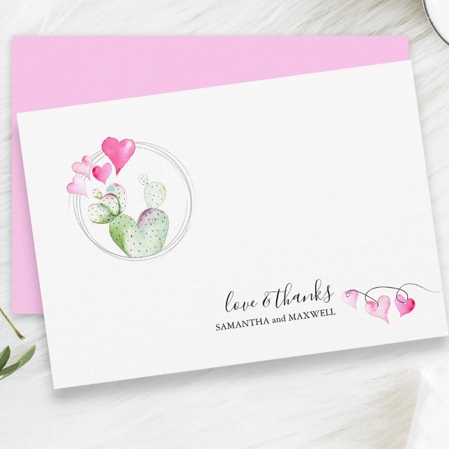 Notas Cartão de Agradecimento do Dia dos Namorados Coraç (Flat thank you cards watercolor Valentines art by Victoria Grigaliunas of Do Tell A Belle)