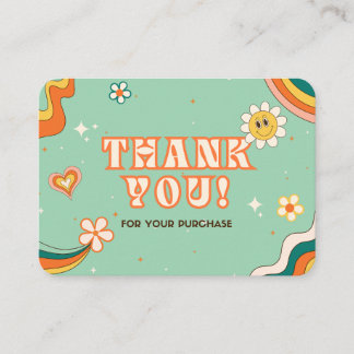 Notas Cartão de Agradecimento Floral Retro Groovy dos An