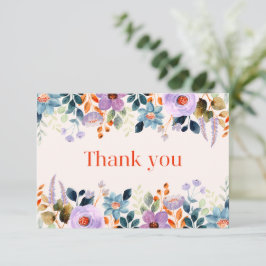 Notas Cartão de Agradecimento Floral Simples
