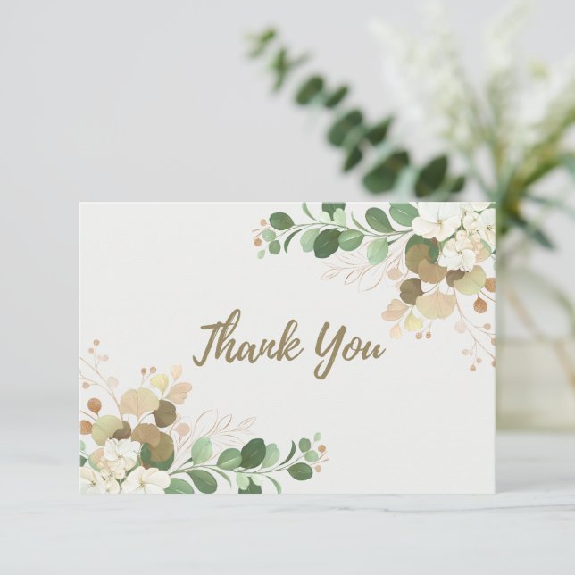 Notas Cartão de Agradecimento Floral Simples (Em pé/Frente)