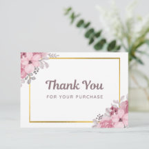 Cartão de agradecimento floral simples para negóci