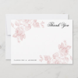 Notas Cartão de agradecimento floral vintage plano