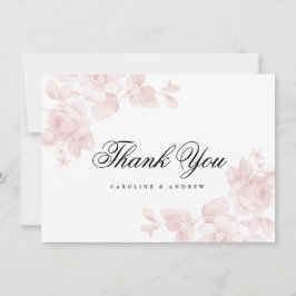 Notas Cartão de agradecimento floral vintage plano