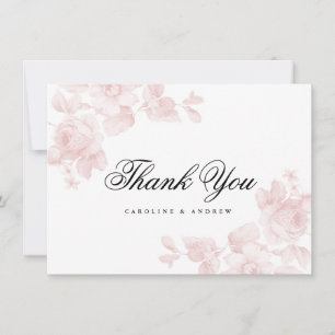 Notas Cartão de agradecimento floral vintage plano