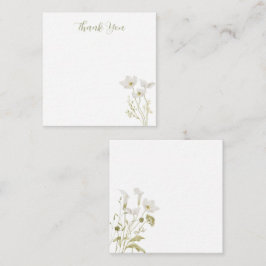 Notas Cartão de Agradecimento Jardim Floral Branco em Fl