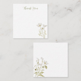 Notas Cartão de Agradecimento Jardim Floral Branco em Fl