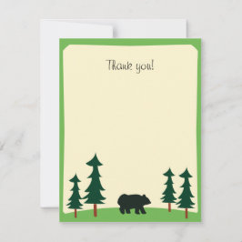Notas Cartão de agradecimento plano rústico BLACK BEAR