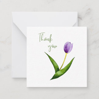 Notas Cartão de agradecimento roxo Tulip Thank You