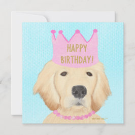 Notas Cartão de Aniversário da Princesa do Golden Retrie