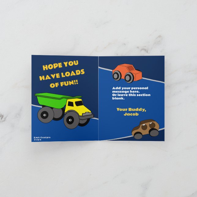 Notas Cartão de Aniversário de Caminhão (Interior)