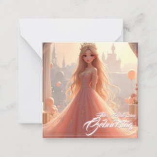 Notas Cartão de aniversário de princesa em rosa