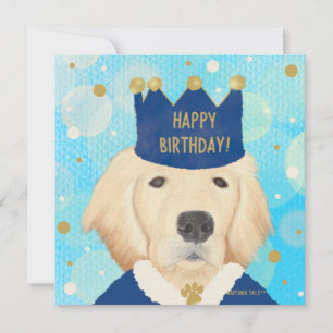 Notas Cartão de Aniversário do Príncipe Golden Retriever