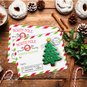 Notas Cartão de Apoio de Biscoito de Natal North Pole Ex