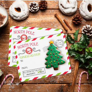Notas Cartão de Apoio de Biscoito de Natal North Pole Ex