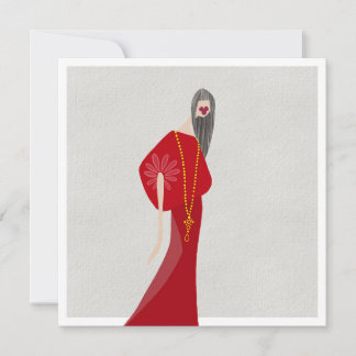 Notas Cartão de Arte Glam Vermelho Escarlate